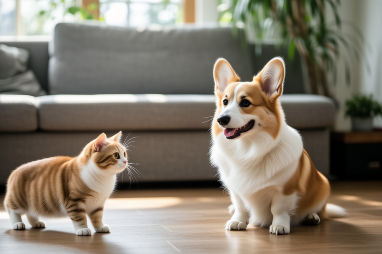 Corgi vs. Cat: Who Will Come Out on Top?